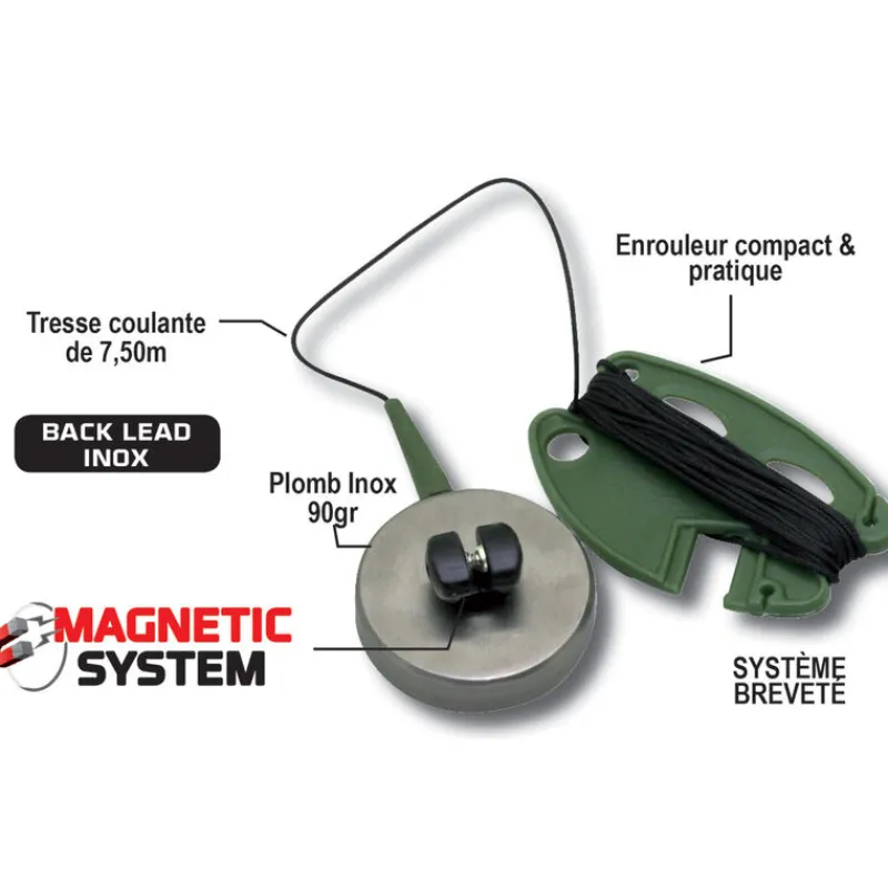 FUN FISHING Acc.Montages/Hameçons-Back lead carpe magnetic inox 90g