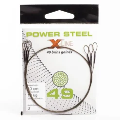 X-LINE Découverte Pêche Du Carnassier|Carnassier Au Posé-Bas de ligne acier carnassier power steel 49 brins 40 cm (x3)