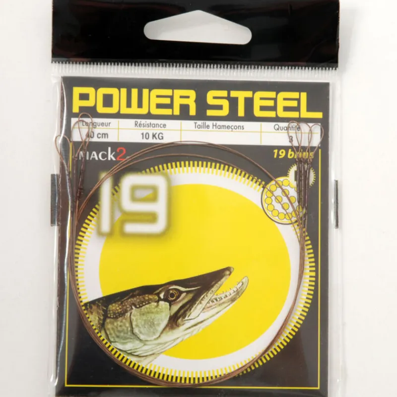 X-LINE Découverte Pêche Du Carnassier|Hameçons Et Montages-Bas de ligne acier carnassier power steel 19 brins 40cm (x3)