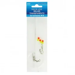 FLASHMER Surfcasting|Bas De Lignes / Lignes Montées-Bas de ligne balais transparents 3 hameçons