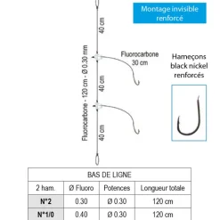 FLASHMER Bas De Lignes / Lignes Montées-Bas de ligne daurade royale-atlantic 2 hameçons