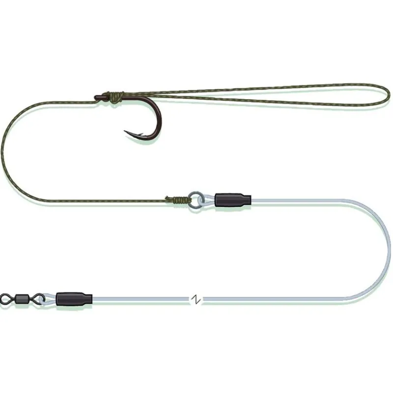 MADCAT Acc. Montage / Hameçons-Bas de Ligne Combi Pellet Rig 60cm 0.80mm 66kg n°2/0