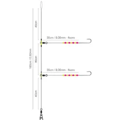 SPRO Surfcasting|Bas De Lignes / Lignes Montées-Bas de Ligne Salt Rig 21 Luminous Beads