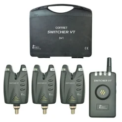 TEAM CARPFISHING Découverte Pêche À La Carpe|Détection-Coffret 3 détecteurs carpe switcher vt + centrale