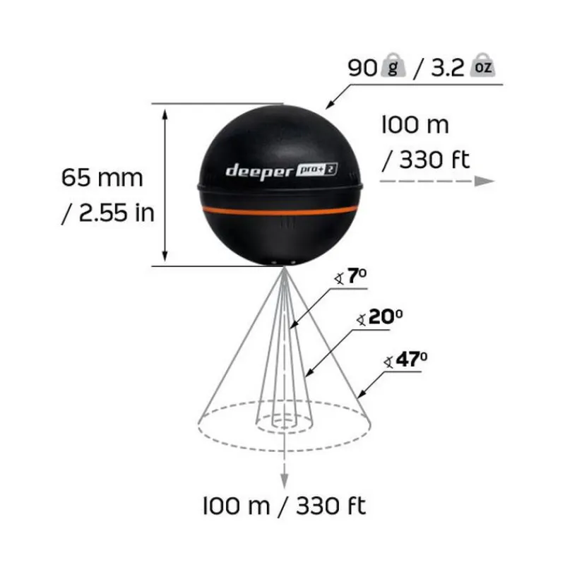 DEEPER Électronique-PRO+ V2, sondeur sans fil avec GPS génération 2