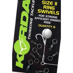 KORDA Acc.Montages/Hameçons-Emerillons à anneaux carpe flexi ring swivels 11