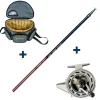 PACIFIC PECHE Packs & Ensembles-Ensemble Garbolino Canne Téléréglable 3m80 + Moulinet Capoté + Panier Truite