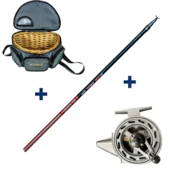 PACIFIC PECHE Packs & Ensembles-Ensemble Garbolino Canne Téléréglable 4m80 + Moulinet Capoté + Panier Truite