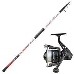 SUNSET Surfcasting|Packs Et Ensembles-Ensemble Surfcasting Télescopique Freeport SW 3.90m (max 200g) + moulinet Sunhopper SWF 601Fd