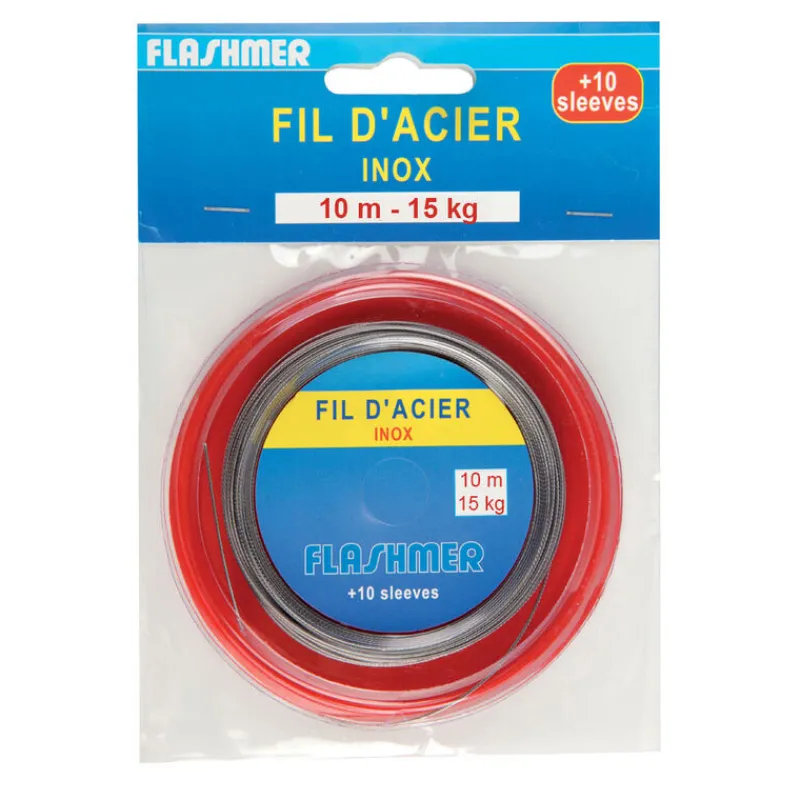FLASHMER Montages / Hameçons-Fil d'acier tressé inox 10m