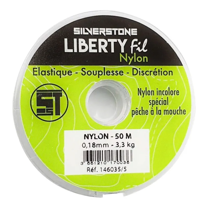 SILVER STONE Filaments-Fil nylon mouche silverstone liberty (50m)