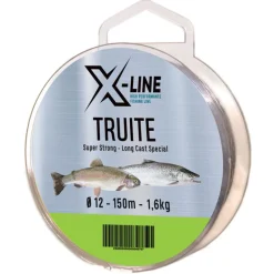 X-LINE Tresses, Nylons, Fluorocarbones-Fil nylon truite 150 m