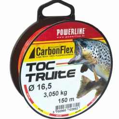 POWERLINE Tresses, Nylons, Fluorocarbones-Fluorocarbone Carbonflex Toc Truite Orange/Blanc 150m