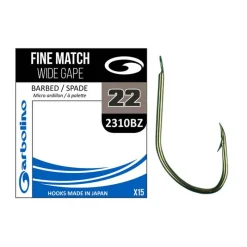 GARBOLINO Hameçons-Hameçon non monté Fine Match Wide Gape (x15)