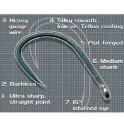 KORDA Acc.Montages/Hameçons-Hameçon sans ardillon carpe wide gape barbless