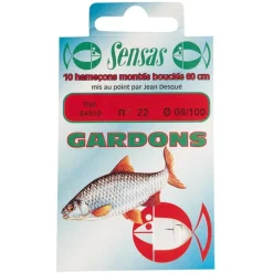 SENSAS Hameçons-Hameçons montés coup gardons 40cm (x10)