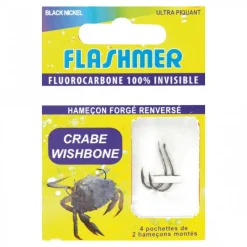FLASHMER Surfcasting|Bas De Lignes / Lignes Montées-Hameçons montés crabe wishbone 100% fluorocarbone