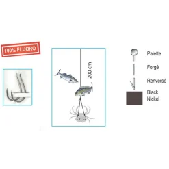 FLASHMER Surfcasting|Bas De Lignes / Lignes Montées-Hameçons montés crabe wishbone 100% fluorocarbone