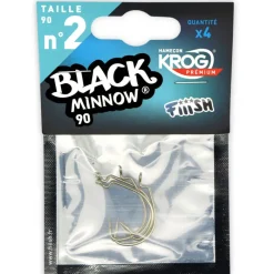 FIIISH Leurres À Truite|Montages / Hameçons-Hameçons texan krog premium vmc black minnow 90 (x4)