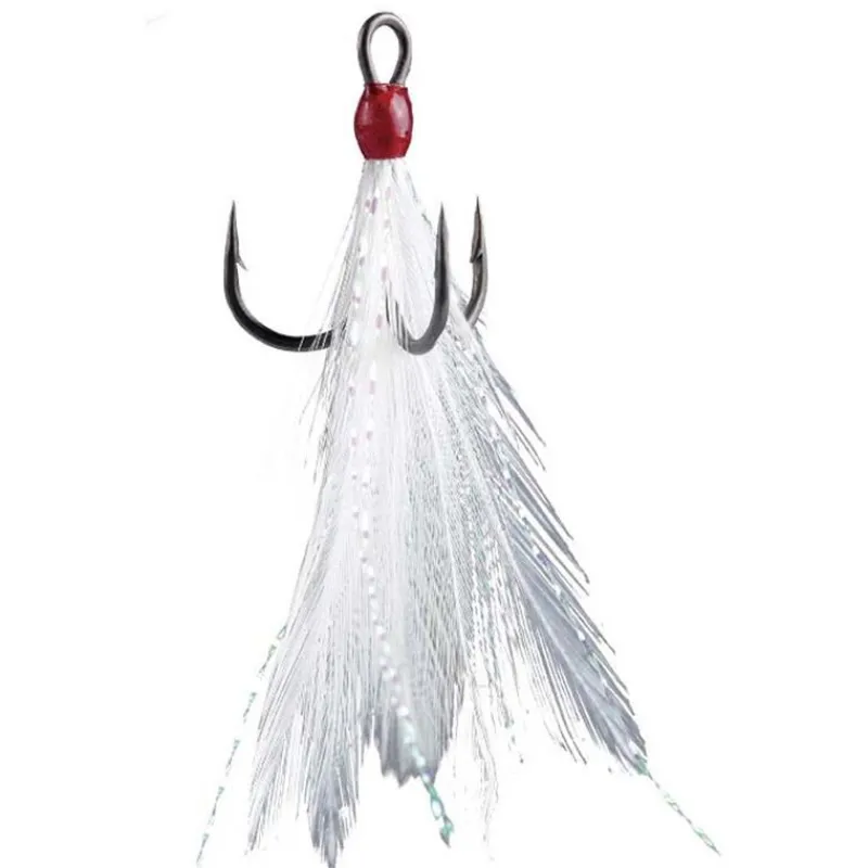 BKK Hameçons Et Montages-Hameçons triples à Plumes Spear 21SS White (x3)