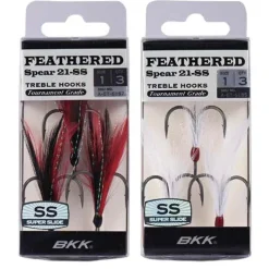 BKK Hameçons Et Montages-Hameçons triples à Plumes Spear 21SS Red/Black (x3)
