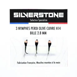 SILVER STONE Mouches-Kit 3 nymphes perdigones olives h16 bille cuivre tung 2,5 mm