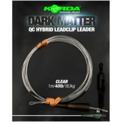 KORDA Acc.Montages/Hameçons-Leader dark matter leader 1m qc hybrid clip