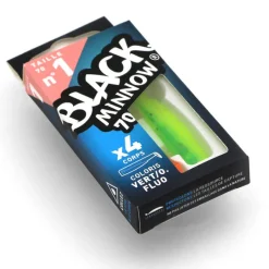 FIIISH Leurres À Truite|Pêche Aux Leurres-Leurre souple corps black minnow 70 7cm (x4)