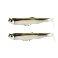 FIIISH Leurres À Truite|Pêche Aux Leurres-Leurre souple double combo (2 leurres montés) black minnow 90 shore 9cm 5g