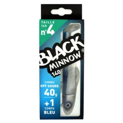 FIIISH Pêche Aux Leurres|Leurres-Leurre Souple Shad Combo Black Minnow 140 Off Shore 14cm, 40g
