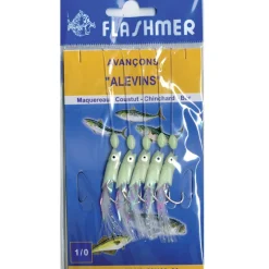 FLASHMER Bas De Lignes / Lignes Montées|Leurres-Leurre train de plumes mer alevins 5 hamecons 1/0
