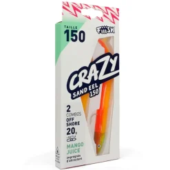 FIIISH Pêche Aux Leurres|Leurres-Leurres souples double combo crazy sand eel 150 off shore 15 cm 20g