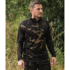 KORDA Vêtements-Maillot a manche longue Kool UPF Zip Jersey Dark Camo