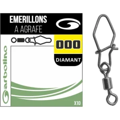 GARBOLINO Lignes Et Accessoires De Montage-Micro émerillons type rolling + agrafe forme diamant STREAMLINE x10