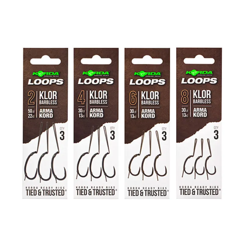 KORDA Acc.Montages/Hameçons-Montage Loop Rig Klor Barbless