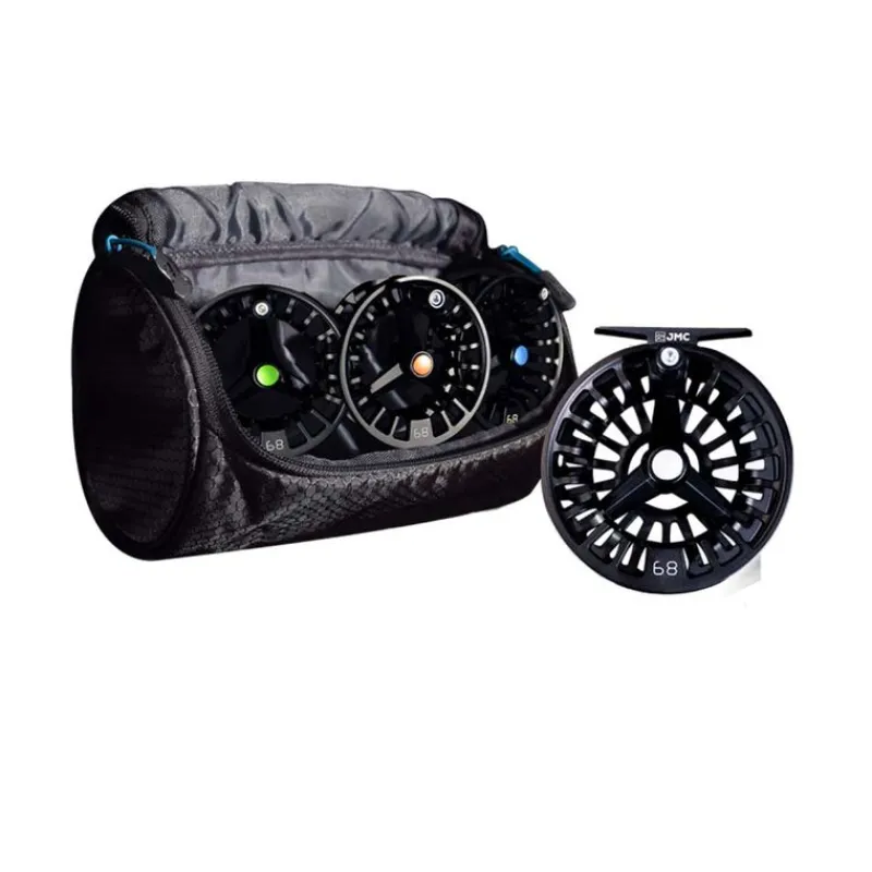 JMC Moulinets|Ensembles-Moulinet REVOLUTION LT Black 68 Silver Spot + 3 Bobines 46 Multi Spots