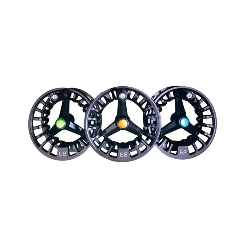 JMC Moulinets|Ensembles-Moulinet REVOLUTION LT Black 68 Silver Spot + 3 Bobines 46 Multi Spots