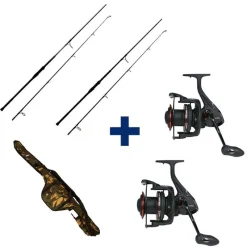 MACK2 Packs-Pack 2 Cannes Carp Addict TR 10' 3.5lbs + 2 Moulinets 8000 lc + Fourreau