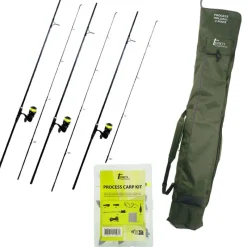 TEAM CARPFISHING Packs-Pack 3 Combo Process 12' + Fourreau + Kit D'Accessoires