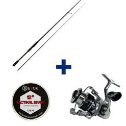EVOK Packs Et Ensembles-Pack Canne Aerian 75hs 2.26cm, 20-60g + Aerian 3000Fd + Tresse