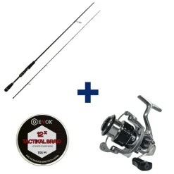 EVOK Packs Et Ensembles-Pack Canne Aerian 63mls 1.92m, 3-18g + Moulinet Aerian 2500Fd + Tresse