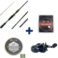 EVOK Packs Et Ensembles-Pack Canne Invictus V2 1.83m, 42-120g +  Moulinet Invictus 150HL + Tresse + Fluorocarbone