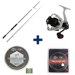EVOK Packs Et Ensembles-Pack Canne Prediction 2.22m, 28-84g + Moulinet Prediction 3000Fd + Tresse + Fluorocarbone