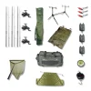 TEAM CARPFISHING Packs-Pack Carpe Complet 3 Combos + Detecteurs + Rod pod + Epuisette + Tapis + Peson + Sac de pesée + Carryall + Nylon