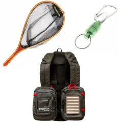 PACIFIC PECHE Packs|Packs & Ensembles-Pack Chest Pack Grauvell Teklon Parkour + Épuisette Raquette Bambou Silverstone + Clip Magnétique