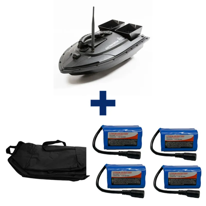 TEAM CARPFISHING Packs-Pack Dark Water Miki Boat +4 Batterie 12000 mAh + SAC