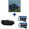 TEAM CARPFISHING Packs-Pack Dark Water NG Boat + 2 Batterie 12000 mAh + SAC