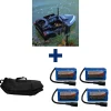 TEAM CARPFISHING Packs-Pack Dark Water NG Boat + 4 Batterie 12000 mAh + SAC