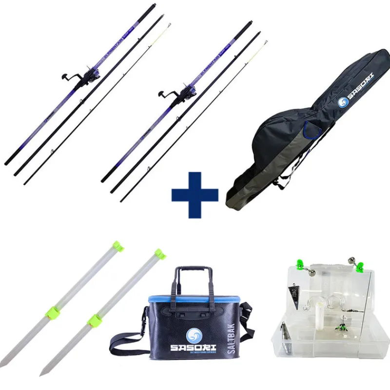 SASORI + REDFISH Packs Et Ensembles-Pack Elementair Surf 420 + Surf Box + Pique Surf Alu 1 M + Fourreau Surf + Baksalt