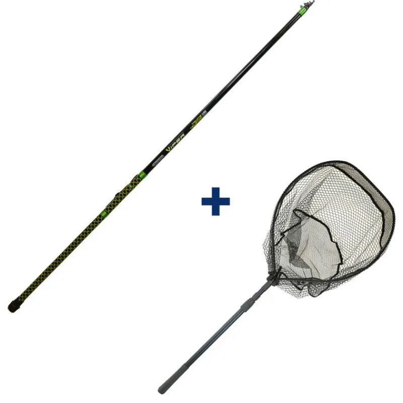 GARBOLINO Packs & Ensembles-Pack Canne Téléscopique 3m + Epuisette Pliante